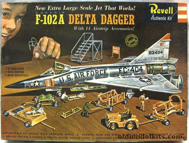 Revell 1/48 F-102A Delta Dagger with 14 Ground Accessories - 'S' Issue, H282-298 plastic model kit